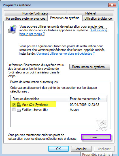 Restauration Du Systeme Sous Vista
