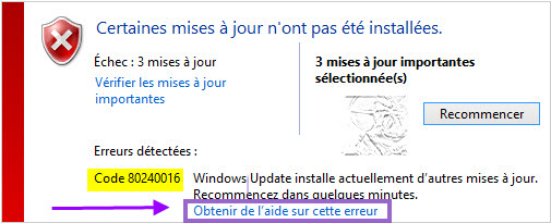 comment reparer le code erreur 28 pour windows 7