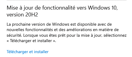 Windows 10 Octobre 2020 20H2